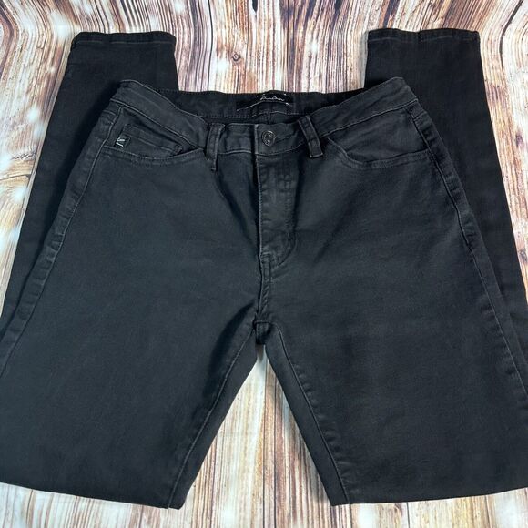 KanCan Mid Rise Skinny Jeans Juniors Size 9/28 Black Denim Pants 27x28 - Picture 2 of 9